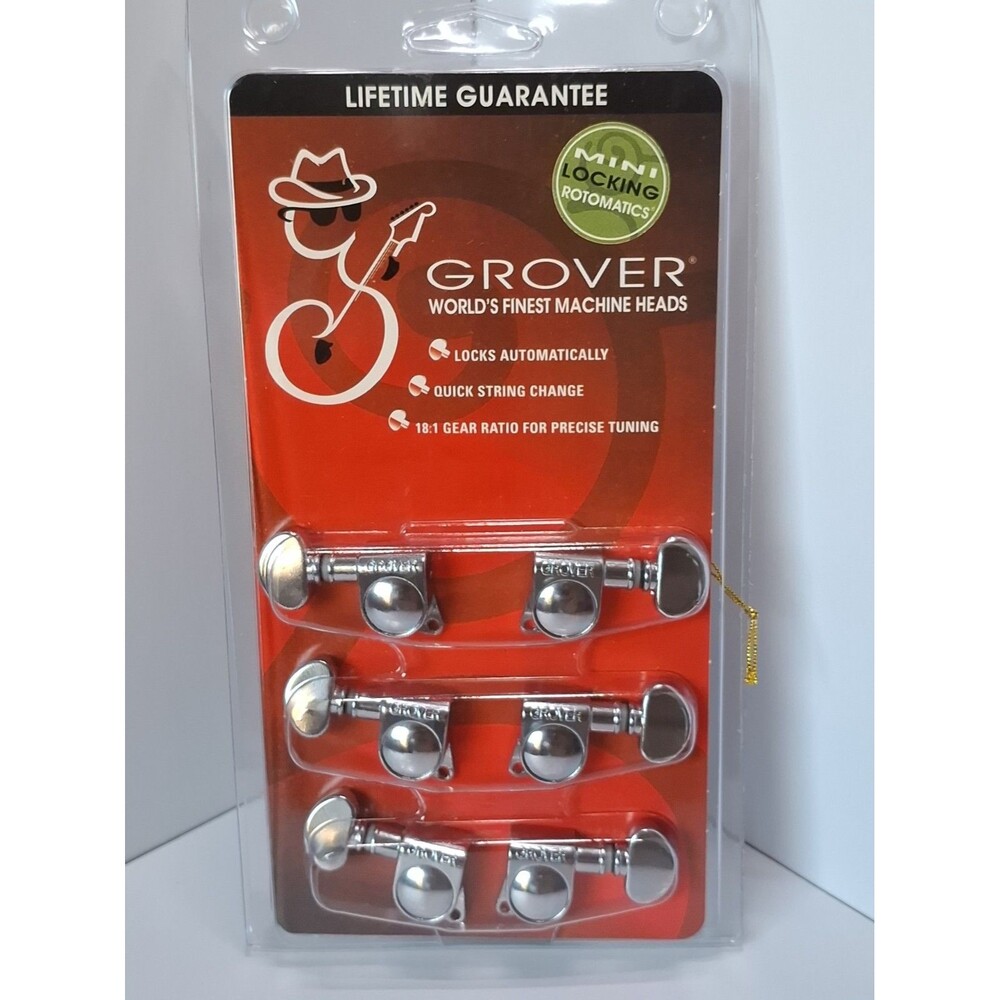 Grover 406C Mini Locking Rotomatic Guitar Tuners 3+3 Set Chrome NEW
